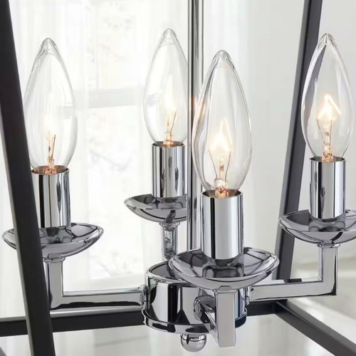 Lampara Techo 4 Luces Estilo Rustico Negro Mate 12 Pulgadas