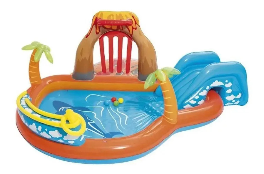 Pileta Inflable Con Tobogan Bestway Centro De Juegos Multicolor