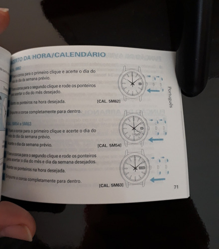 Manual De Instruções Relógio Seiko Knetic Calibre 5m54,62,63