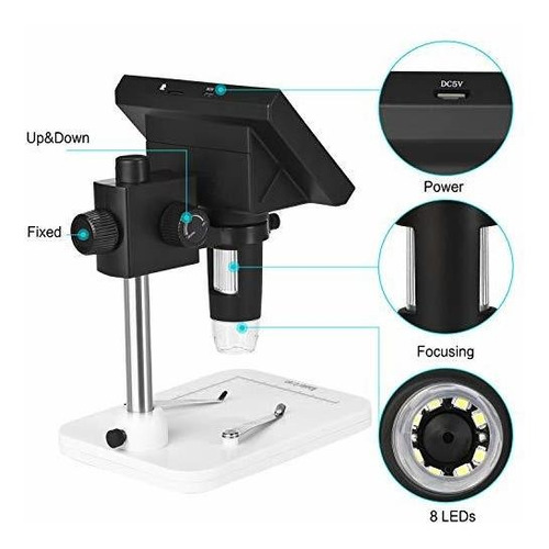 Koolertron - Microscopio Digital Usb Lcd De 4,3 Pulgadas 72