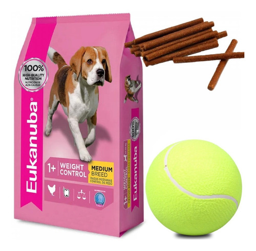 Imagen 1 de 2 de Eukanuba Light Perros Raza Mediana 15 Kg Con Regalo