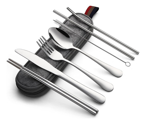 Utensilios Portátiles Devico, Juego De Cubiertos De Campamen