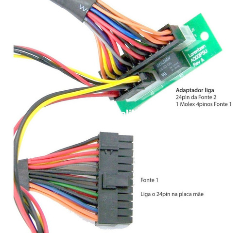Imagem 5 de 6 de 2uni Add2psu Adaptador P/ Ligar Duas Fontes Atx