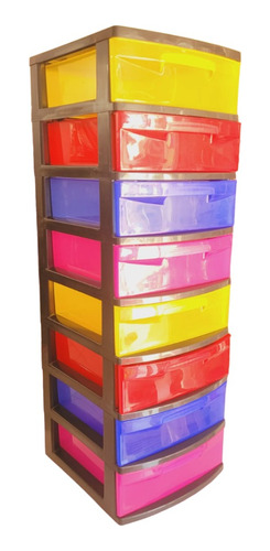 Cajonera - Organizador Plastico 8 Espacios Colores 96x32x36