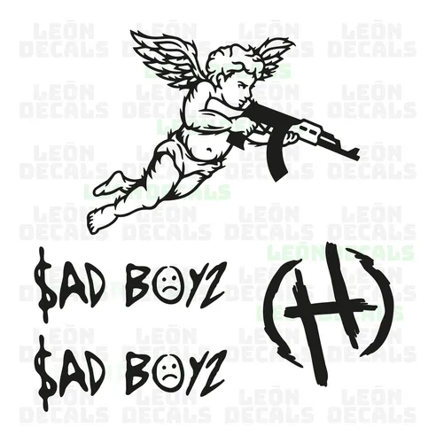 comprar Calcomanias Stickers Sad Boyz Junior H Cupido Ak Angel Vinil