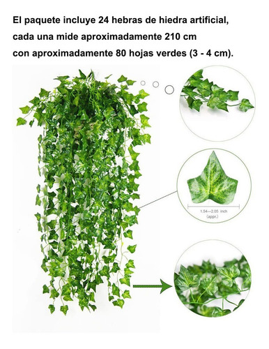 Imagen 4 de 7 de 24 Hebras Flores Artificiales Seda Falsa Hiedra Colgando