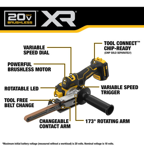 Lijadora De Banda Inalámbrica Dewalt 20v Max Xr Dcm200b Bare