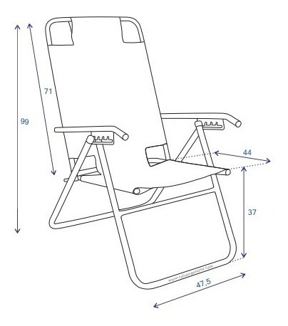 Combo X2 Sillon Reposera Playa Alta 5 Posiciones Aluminio