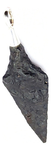 Antiguo Dije De Punta De Flecha De Hierro Vikingo En Plata Color Gris Oscuro