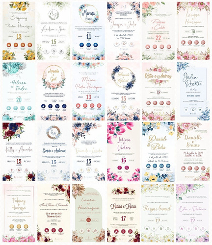 Convite Casamento Virtual Interativo Flores Lilas 123