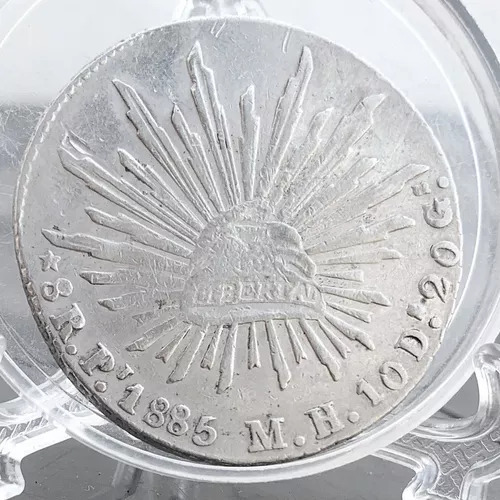 Moneda 8 Reales Plata 1885 San Luis Potosi Slp