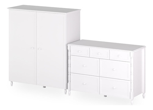 Cômoda De Bebê Monet 7 Gavetas 130cm - Branco Lilibee