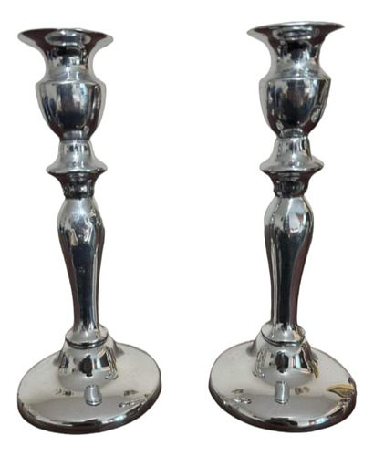 Par De Candelabros Vintage Metal 21.3 Cm 