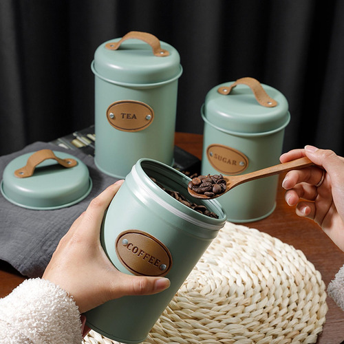3 Piezas Azúcar Café Té Bote Almacenamiento Tarro Verde