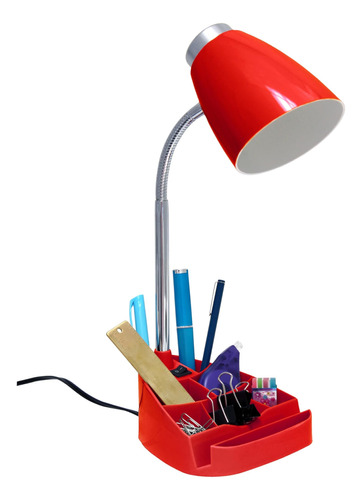 Simple Designs Ld1067-red Lámpara De Escritorio Con Soporte,