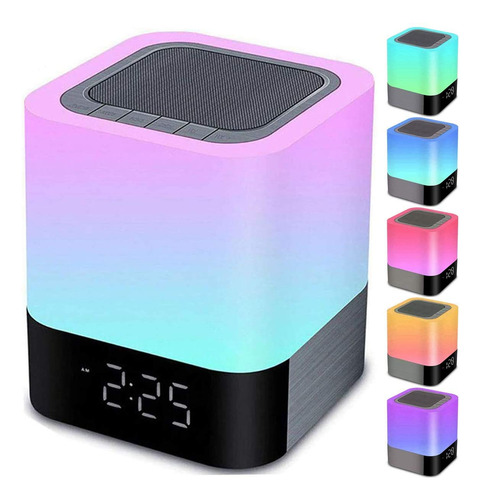 Luces Nocturnas Con Altavoz Bluetooth, Reloj Despertador, Al