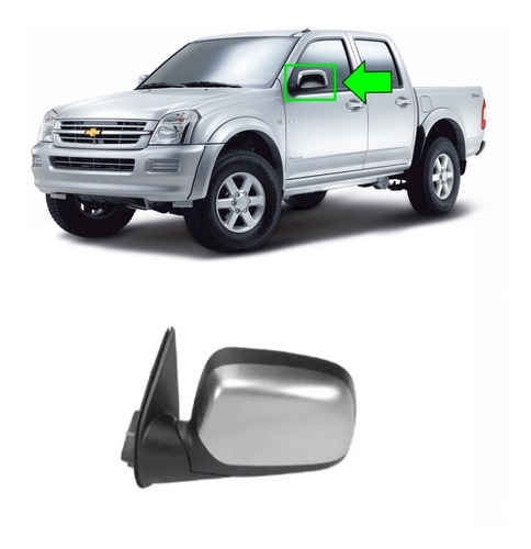 Espejo Izquierdo Chevrolet Dmax 2005 Al 2014 Manual-cromado