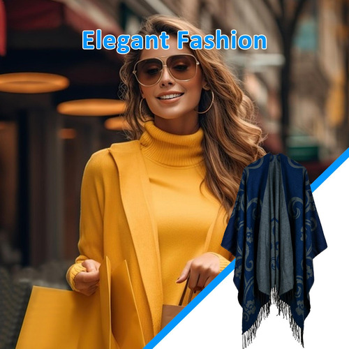 Chal Para Mujer Poncho Con Frente Abierto Chal De Invierno D