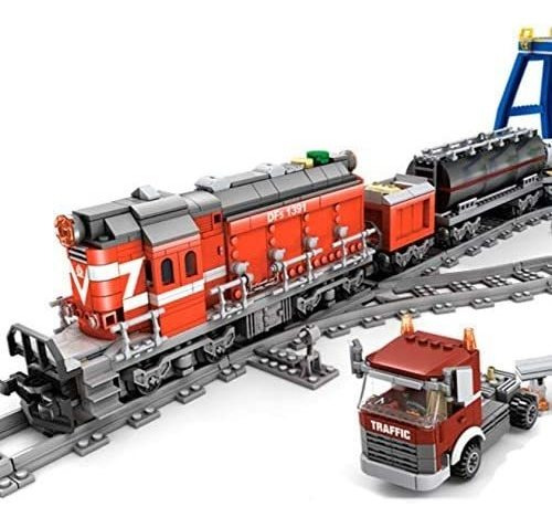 City Series Power Red   Cargo Train Building Blocks, 10...