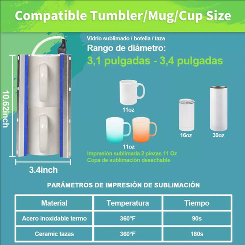 Plancha Para Tazas Sublimadora De Tazas 30oz Stampcolour Color Verde