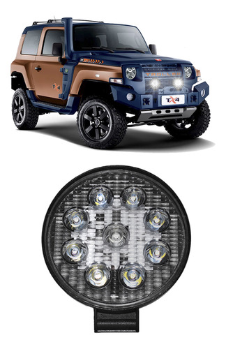 Farol De Milha Led Cree 27w 12v/24v 9 Leds Jeep Off Road