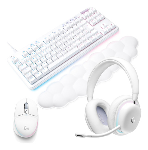 Logitech Combo Gamer Aurora Collection: G713 + G705 + G735 Color del mouse Blanco Color del teclado Blanco