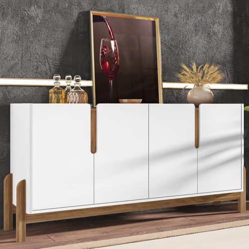 Buffet Aparador 4 Portas 170cm 050518 Branco Cedro Dcasa