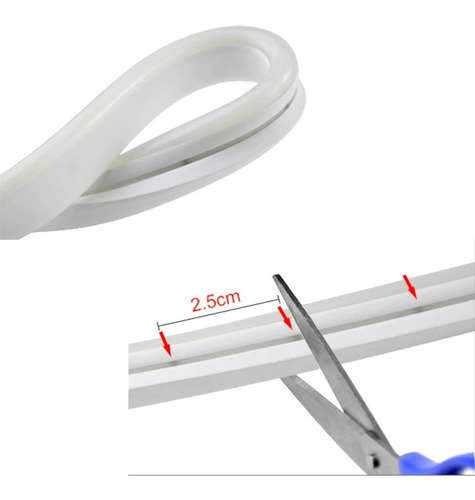 Imagem 3 de 9 de 3 Metros Mangueira Fita Led Neon 12v Carro Moto Corte 2,5cm