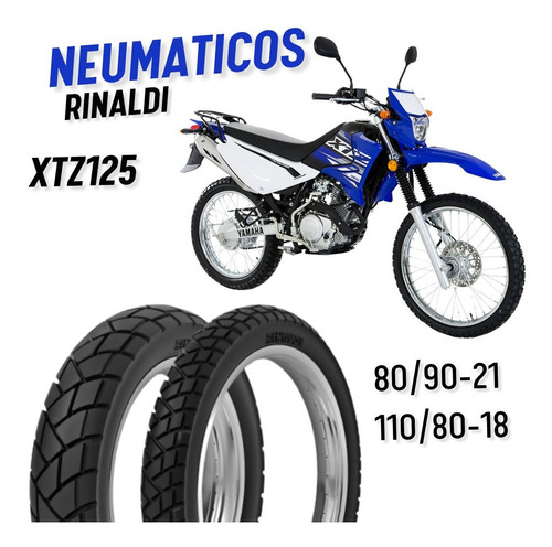 Neumáticos Rinaldi 80/90-21 + 110/80-18 Moto Yamaha Xtz 125