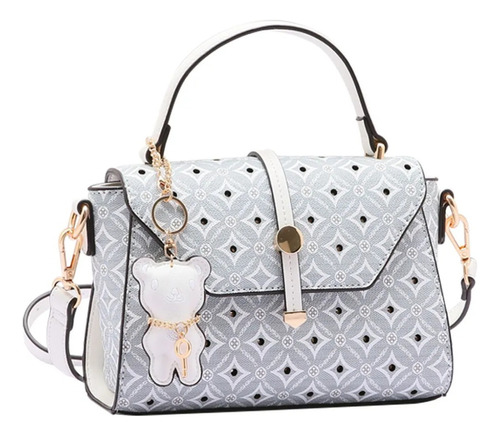 Bolsa Feminina Monograma Cristal De Ombro Chenson 3484194 Cor Cinza