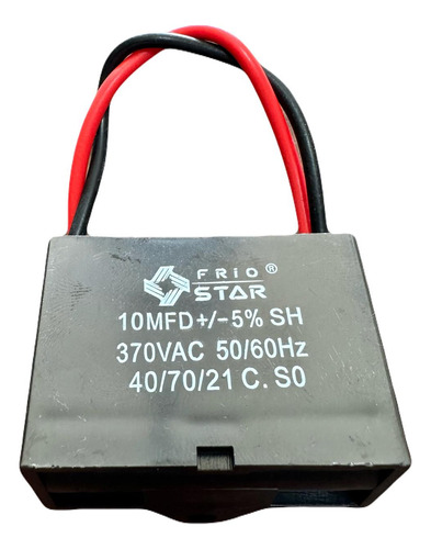 Capacitor Ventilador De 10uf Mfd 370v Con Cables Cuadrado