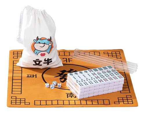 Mini Juego De Mahjong De Viaje, 144 Fichas Con Bolsa De