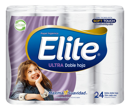 Imagen 2 de 2 de Papel Higiénico Elite Doble Hoja 24 Un X 25 Mt
