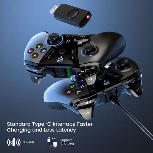 Joystick Control Preto Sem Fio Gamepad Easysmx Sl-9110