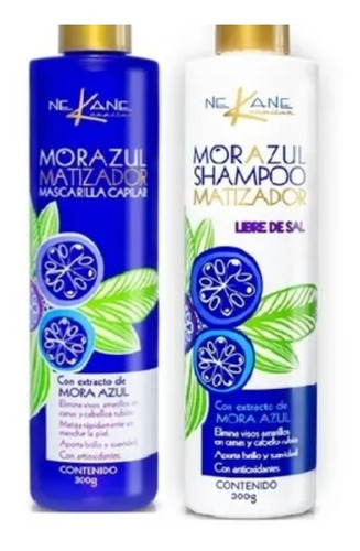 Kit Para Platinado Mascarilla Y Shampoo Mora Azul 300gr. 