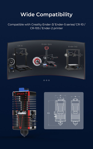 H2069 3d Hotend Jhead Spider Speedy Alta Cr Creality Ender 3