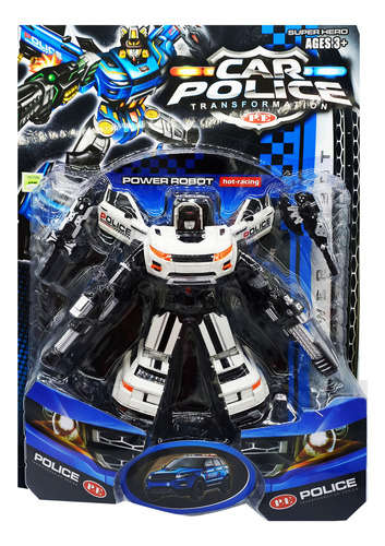 Auto Robot Transformable Se Convierte En Auto +2 Armas 12655 Blanco