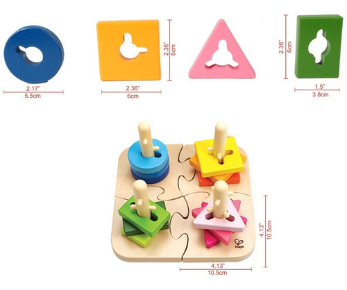 Rompecabezas Puzzle Creativo Con Clavijas De Madera Hape