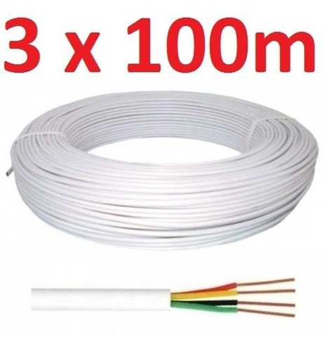 Kit C/ 3 Cabo Alarme 4 Vias 0,4mm 100m = 300m Br Multitoc