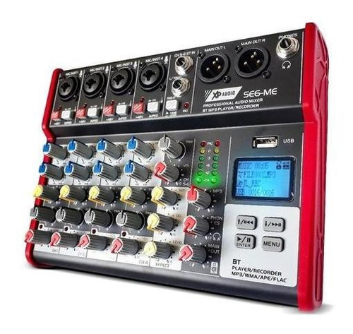 Imagen 1 de 4 de Consola 6 Canales Usb Bluetooth Grabacion Mp3 Xp Audio Se6
