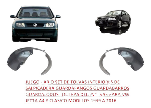 Tolvas Salpicadera Para Jetta Clásico A4 Original Vw X Par