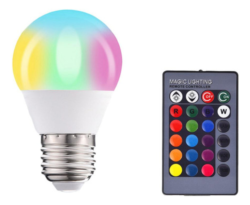 2x E27 Rgb Bulb Color Remoto Que Cambia Las Bombillas