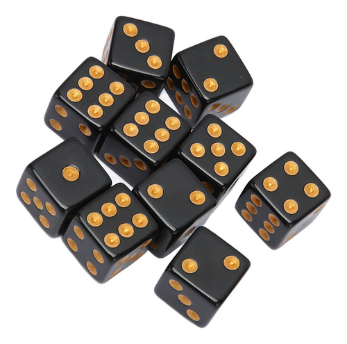 Juego De Mesa De Dados, 20 Unidades, Plástico Negro De 6 Car