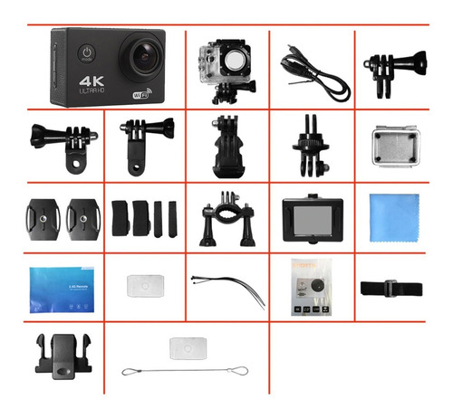 Imagen 2 de 8 de Sport Cam Camara Deportiva 4k Wifi Hd Usb Original Fralugio