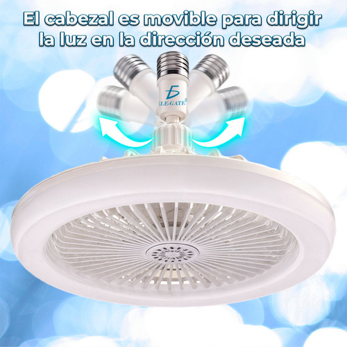Lámpara Led Y Ventilador Para Socket Con Control Remoto 20w