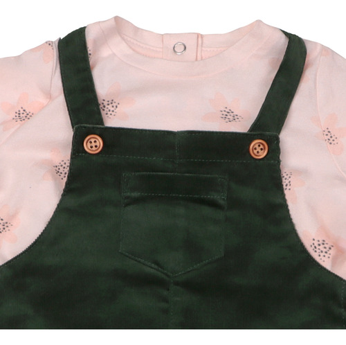 Conjunto Jardinera Vestido Corduroy Flower Niña Infanti W25