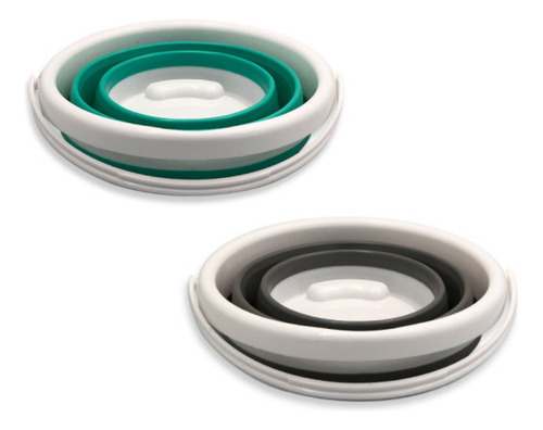 Balde Retratil Silicone Com Alça Cinza Funcional Clink