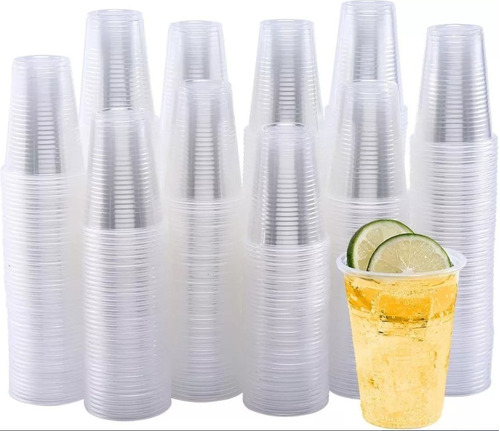 100 Vasos De Plástico Descartable 180cc Blanco Transparentes