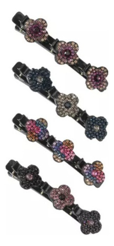 . Pinzas For El Cabello Trenzadas Con Piedras De Cristal