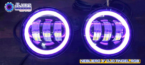 Faro Led Neblinero 4 Pulgadas Redondo C/ Ojo/ángel Rgb (par)
